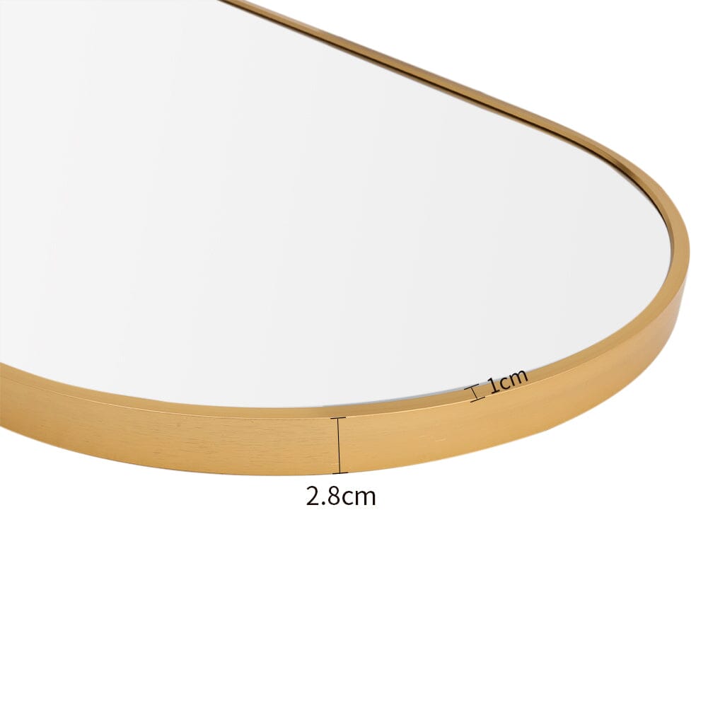 Sleek Contemporary Oval Metal Wall Mirror - Full-Length Design