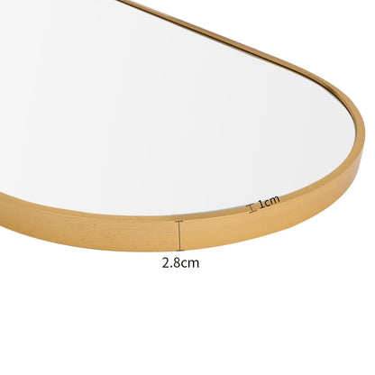 Sleek Contemporary Oval Metal Wall Mirror - Full-Length Design