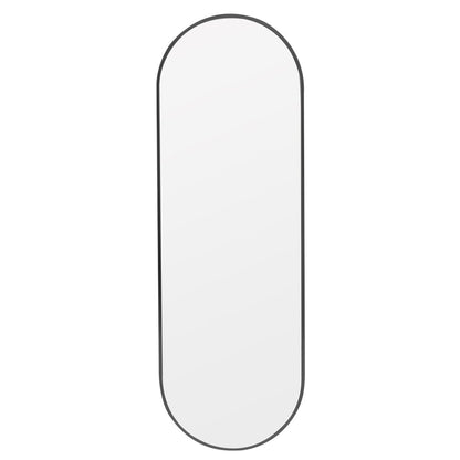 Sleek Contemporary Oval Metal Wall Mirror - Full-Length Design