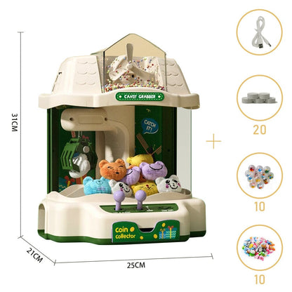 Household Mini Claw Machine with Game Coins-Green