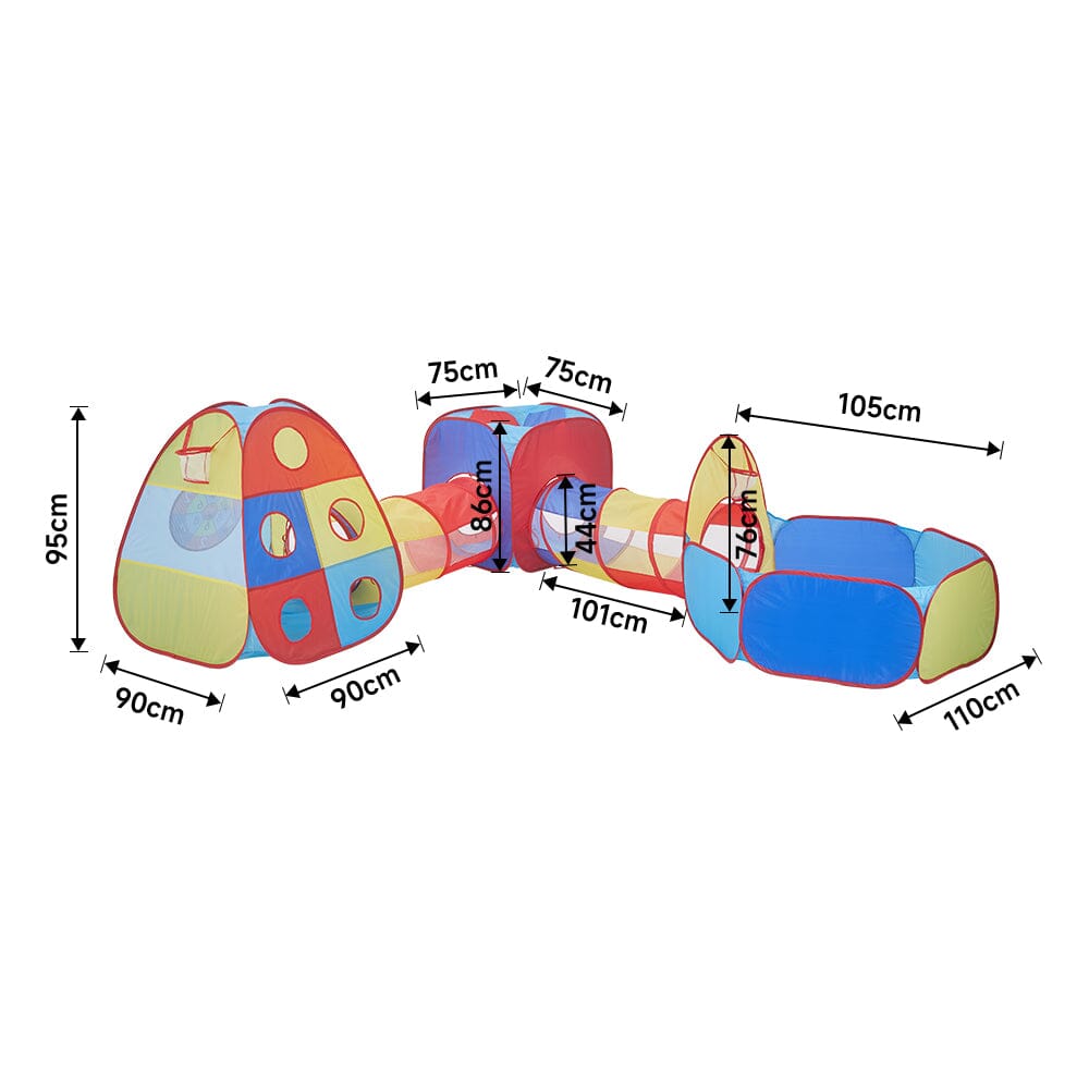 5 in 1 Pop-Up Ball Pit Tunnel Combos with Velcro Balls