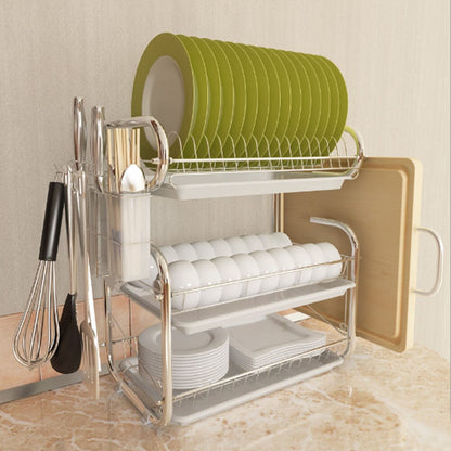 3-Tier Dish Drainer Storage Stand Bowl Plate Dryer Tray