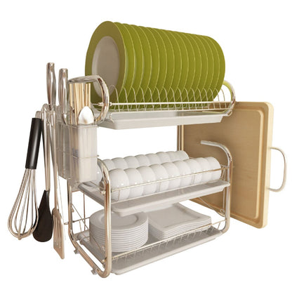 3-Tier Dish Drainer Storage Stand Bowl Plate Dryer Tray