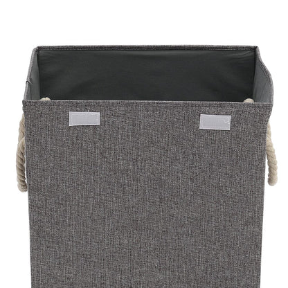 Grey Foldable Linen Laundry Baskets with Lid