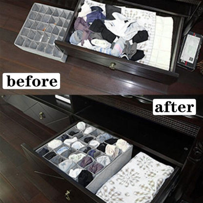 Underwear Drawer Organizer Storage Box Bra Tidy Socks Ties Draw Divider