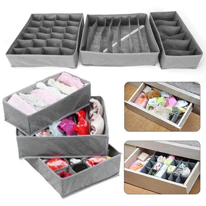 Underwear Drawer Organizer Storage Box Bra Tidy Socks Ties Draw Divider