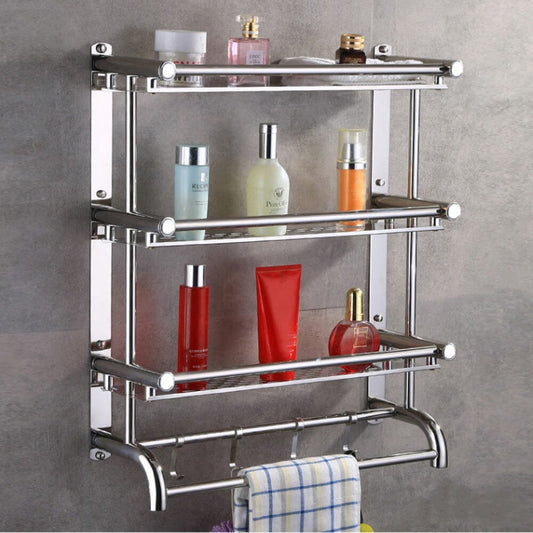 Stainless Steel Bathroom Shelf Storage Toilet Shelf Organizer Wall Mounted