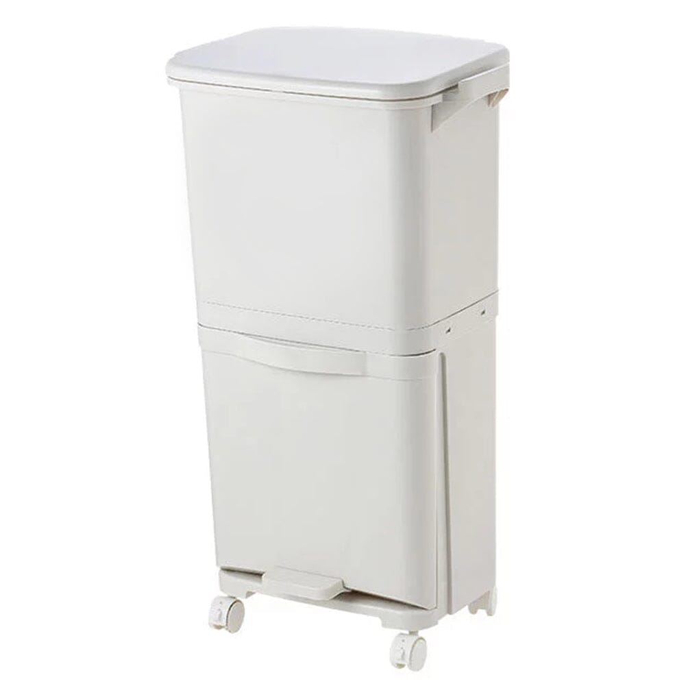 73 cm H White Rubbish Dustbin Recycling Bin Rubbish Trash Home Kitchen