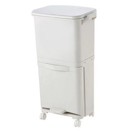 73 cm H White Rubbish Dustbin Recycling Bin Rubbish Trash Home Kitchen
