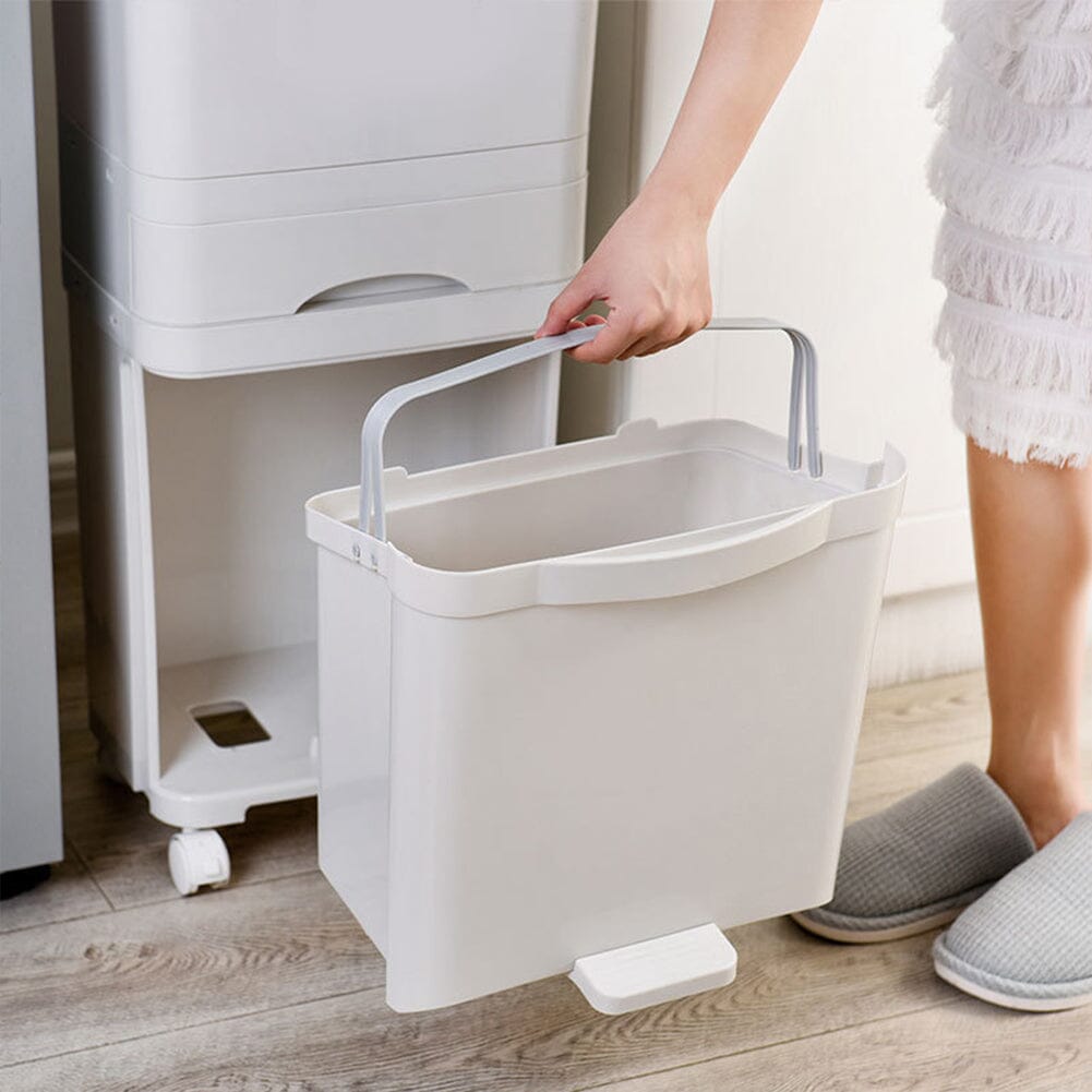 73 cm H White Rubbish Dustbin Recycling Bin Rubbish Trash Home Kitchen