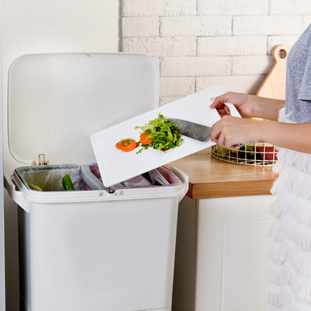 73 cm H White Rubbish Dustbin Recycling Bin Rubbish Trash Home Kitchen