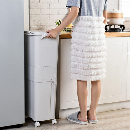 73 cm H White Rubbish Dustbin Recycling Bin Rubbish Trash Home Kitchen