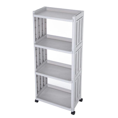 4 Tiers Slim Bathroom Storage Trolley Cart with Wheels