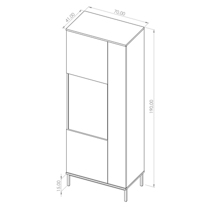 Querty 07 Tall Display Cabinet 70cm