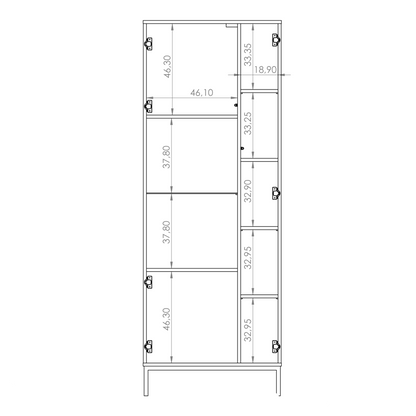 Querty 07 Tall Display Cabinet 70cm