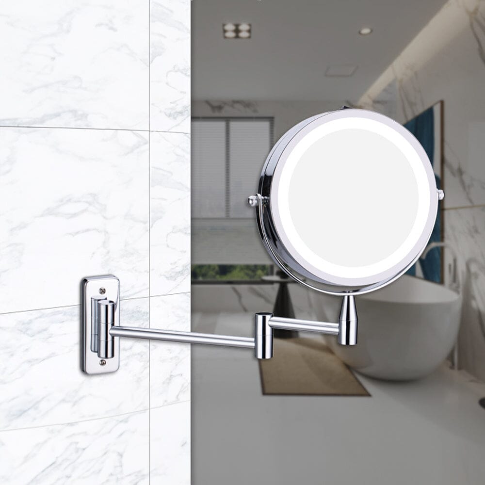 Retractable Mirror with Lamp is Perforation-Free