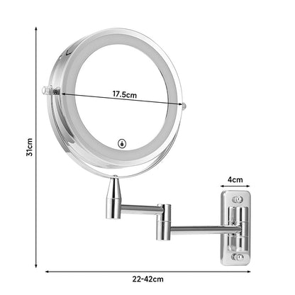 Retractable Mirror with Lamp is Perforation-Free