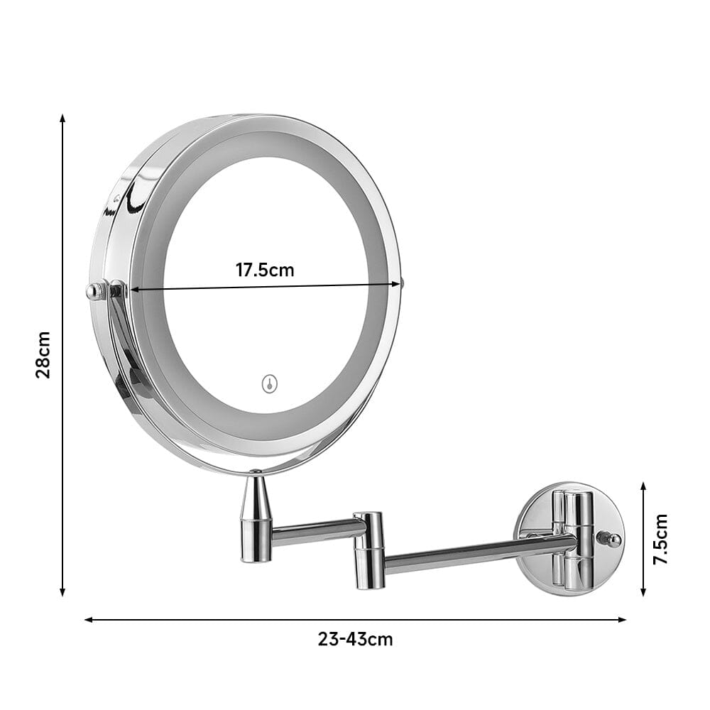 Retractable Mirror with Lamp is Perforation-Free