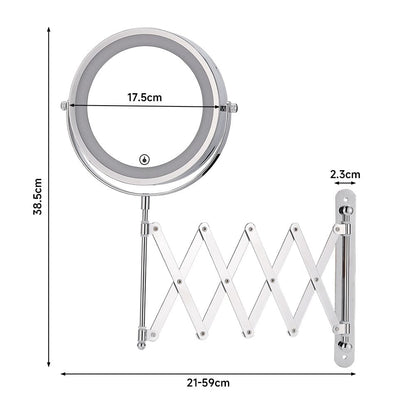 Retractable Mirror with Lamp is Perforation-Free