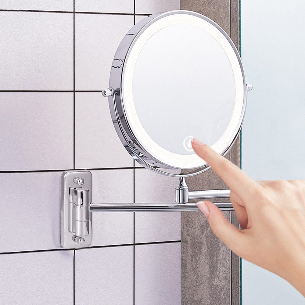 Retractable Mirror with Lamp is Perforation-Free