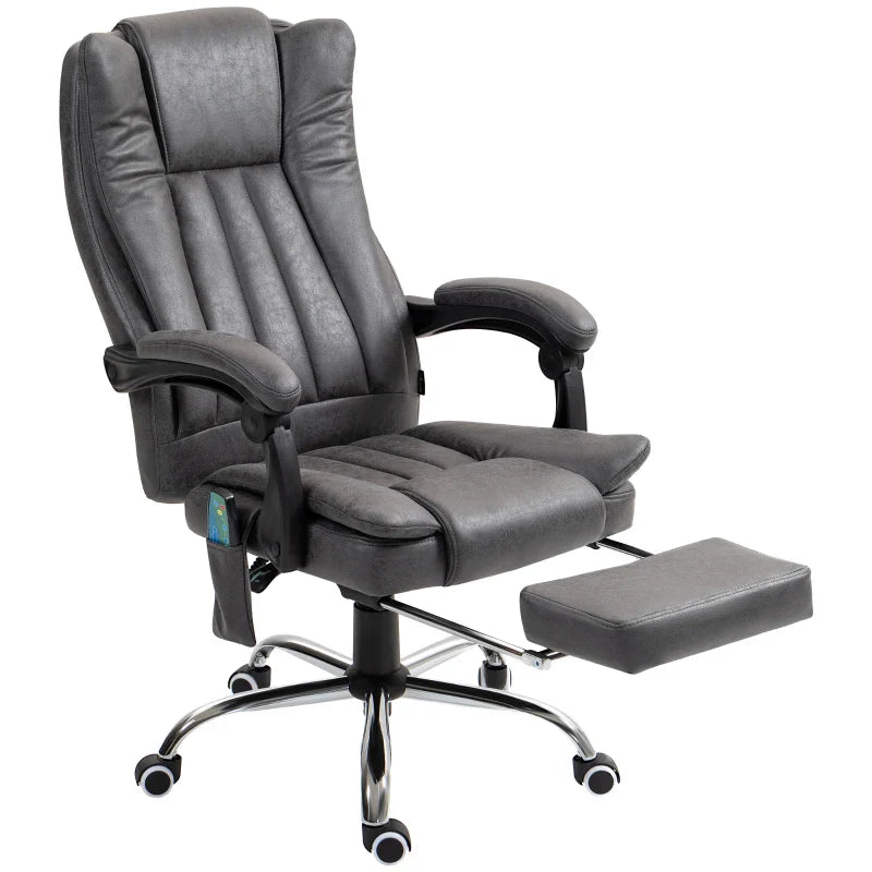 Vinsetto Six-Point Massage Chair, with Heat and Footrest - Dark Grey