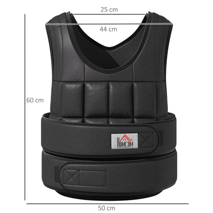 20kg Adjustable Metal Sand Weight Training Fitness Vest Black