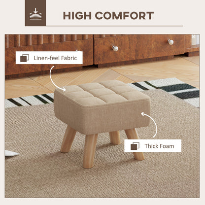 Podnóżek HOMCOM Linen-Look Square Padded - brązowy