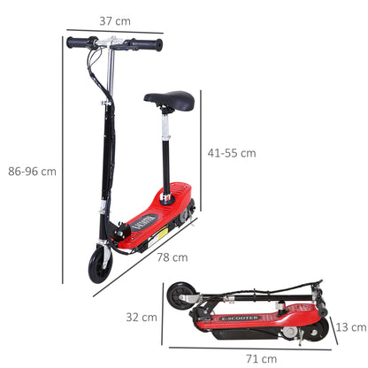 HOMCOM Outdoor Ride On Powered Scooter Sporting Toy 120W Motor Bike 2 x 12V Battery - Red