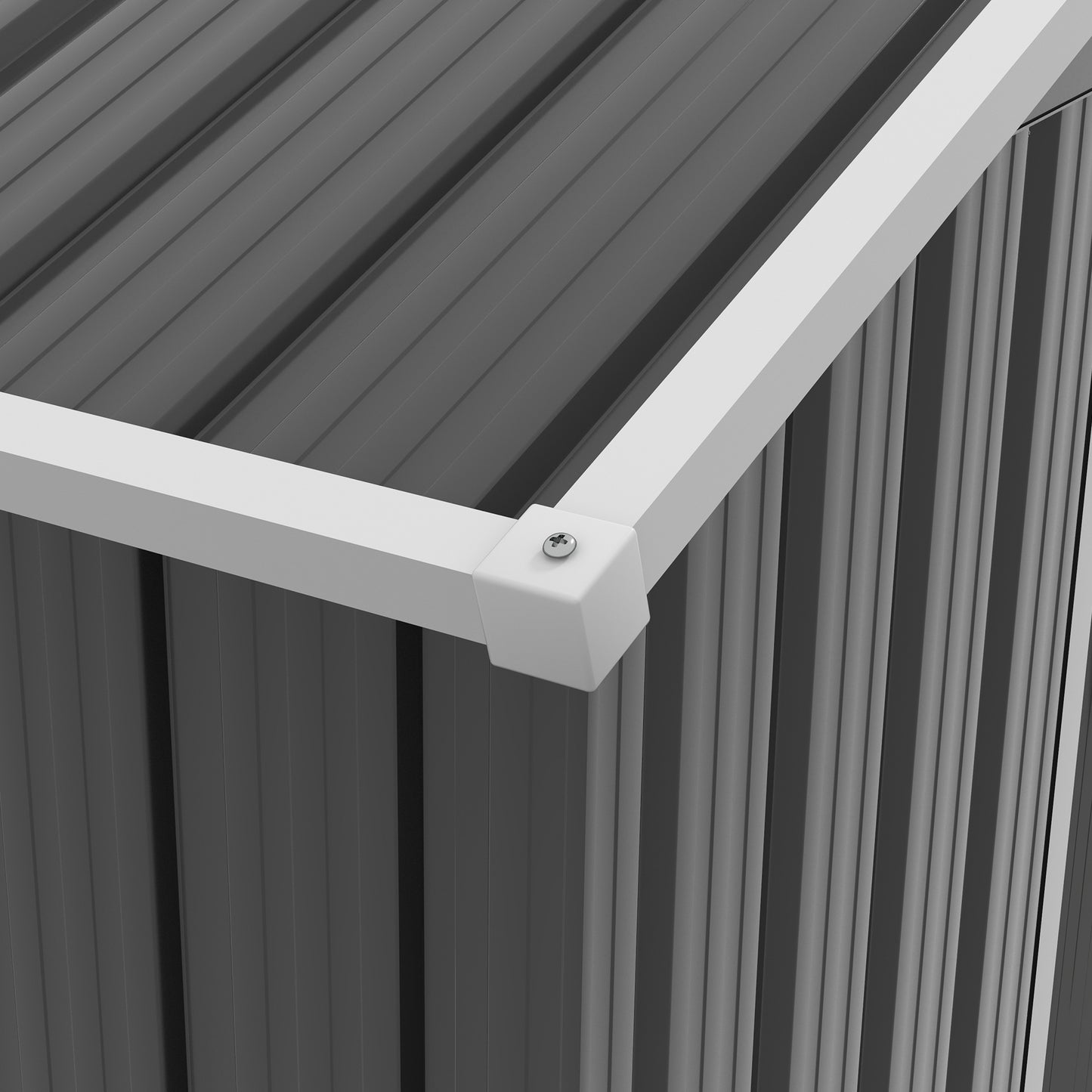 Outsunny 6,5x3,5ft Metalowy domek ogrodowy do przechowywania narzędzi na zewnątrz z podwójnymi drzwiami przesuwnymi i 4 otworami wentylacyjnymi, ciemnoszary