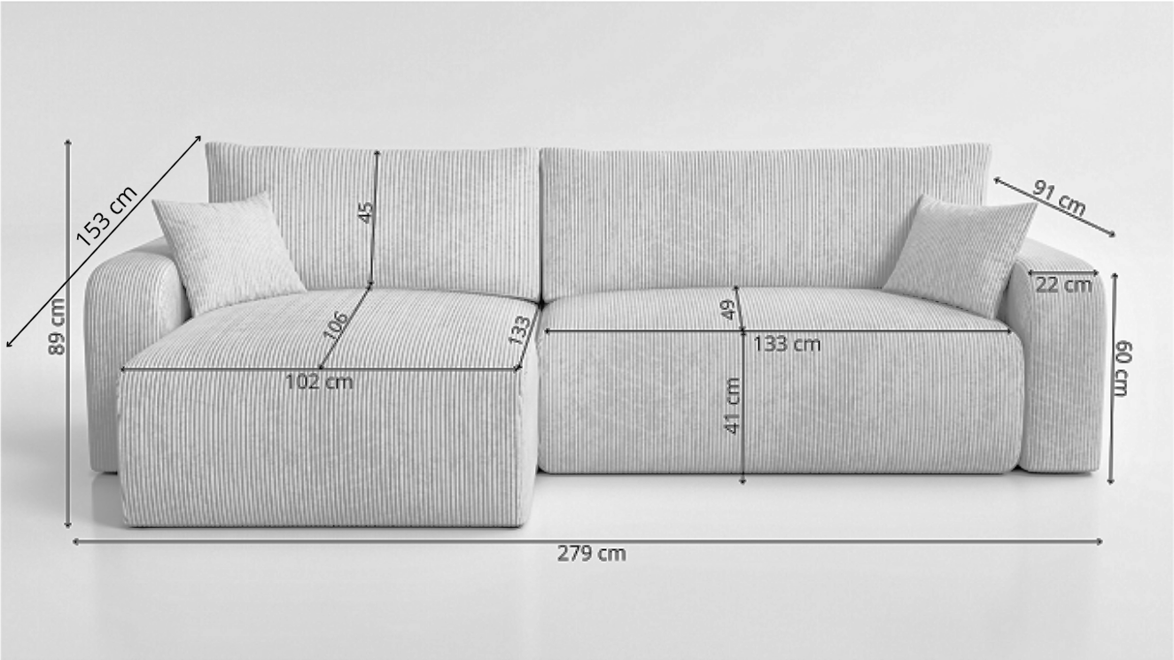 Corner Sofa Bed HAVANA Brown