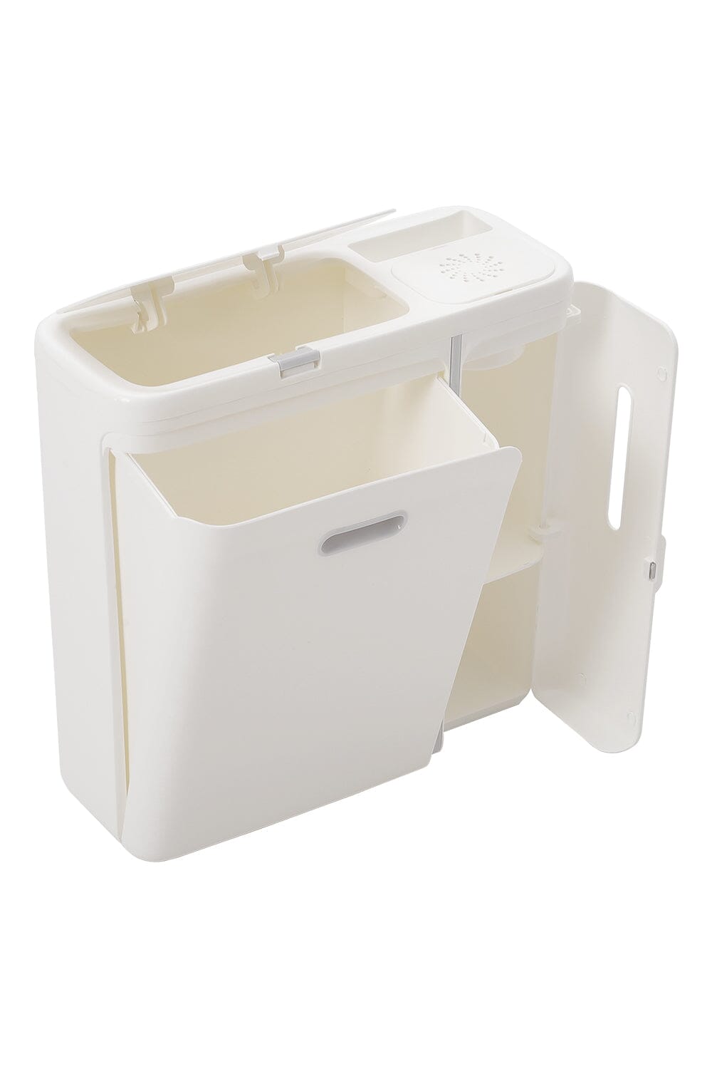 White 5 Compartments Hang Trash with Kitchen Paper Drawer