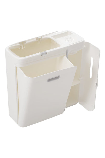 White 5 Compartments Hang Trash with Kitchen Paper Drawer