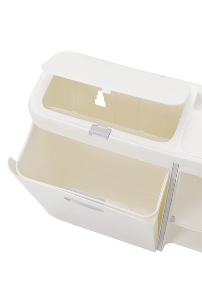 White 5 Compartments Hang Trash with Kitchen Paper Drawer