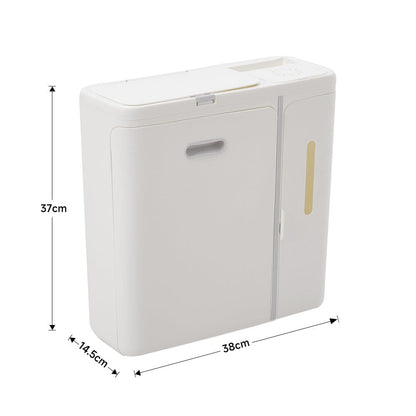 White 5 Compartments Hang Trash with Kitchen Paper Drawer