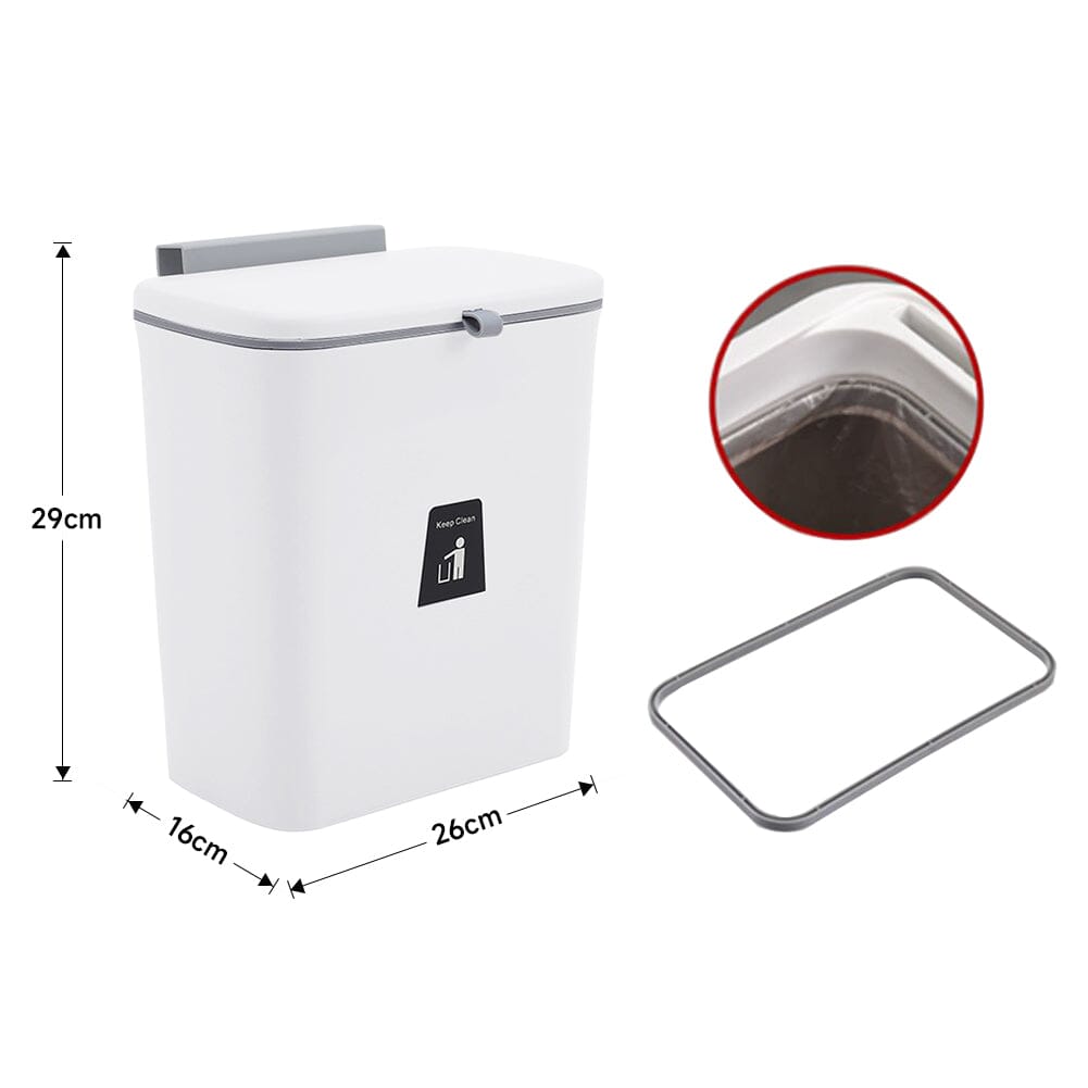 Practical 9L PP Primary Material Trash Can with Ring