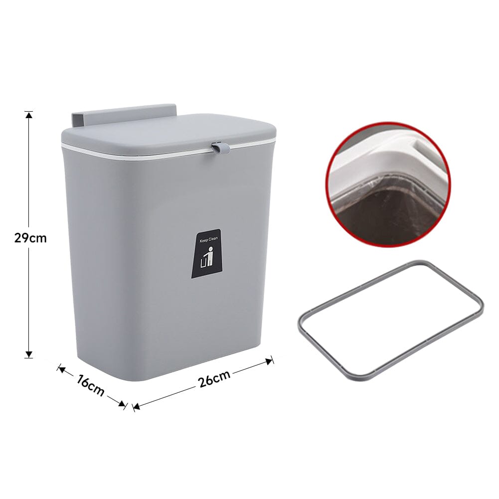 Practical 9L PP Primary Material Trash Can with Ring