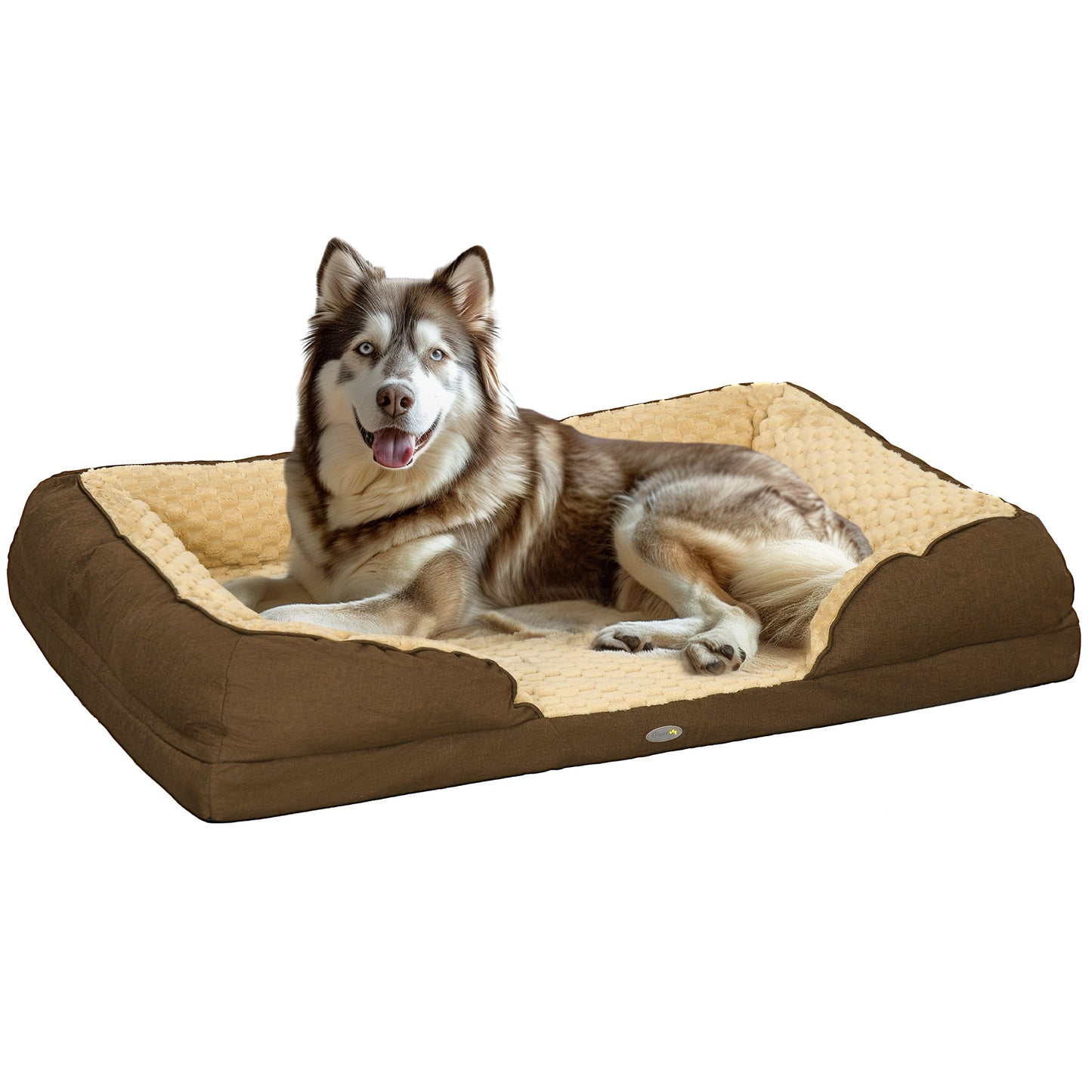 PawHut Calming Dog Bed Pet Mattress w/ Removable Cover, Anti-Slip Bottom, for Large Dogs, 120L x 80W x 22Hcm - Brown