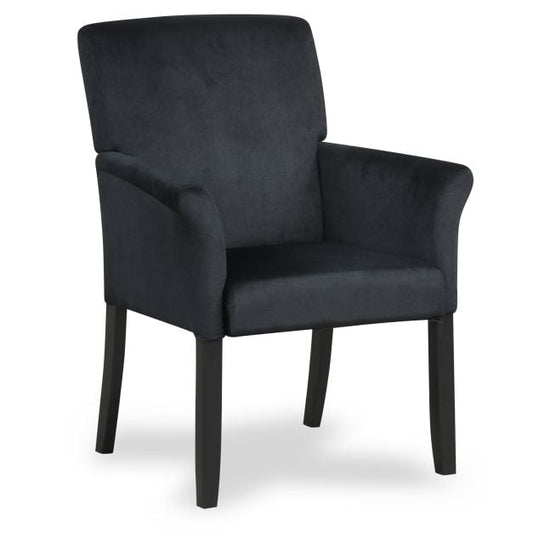 Fabric/Velvet Waiting Room Chair with Padded Armrests-Black