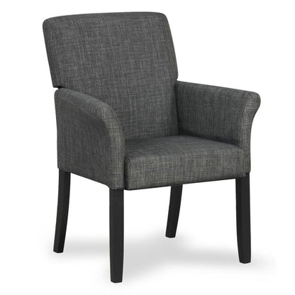 Fabric/Velvet Waiting Room Chair with Padded Armrests-Grey
