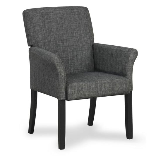 Fabric/Velvet Waiting Room Chair with Padded Armrests-Grey