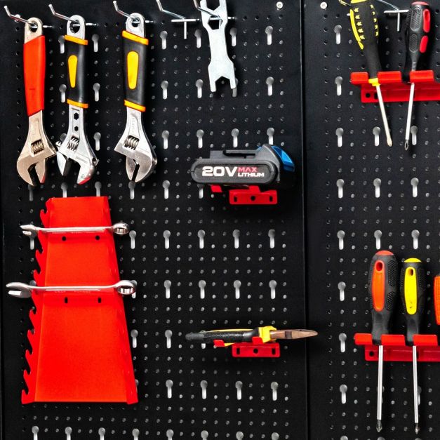 Wall-mounted Metal Pegboard Tool Storage Kit with 3 Pegboards