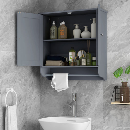 Wall Mounted Bathroom Cabinet with Adjustable Shelf-Grey