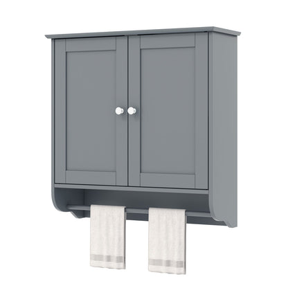 Wall Mounted Bathroom Cabinet with Adjustable Shelf-Grey