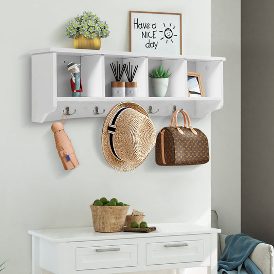 Wall-Mounted Entryway Storage Cabinet-White