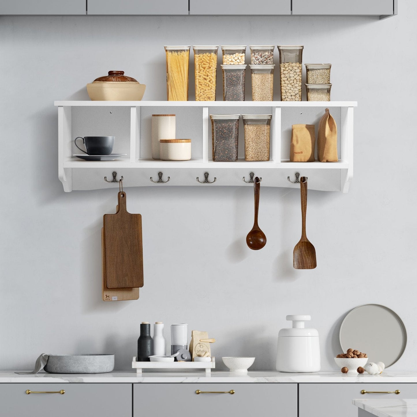 Wall-Mounted Entryway Storage Cabinet-White