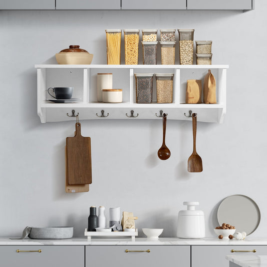 Wall-Mounted Entryway Storage Cabinet-White