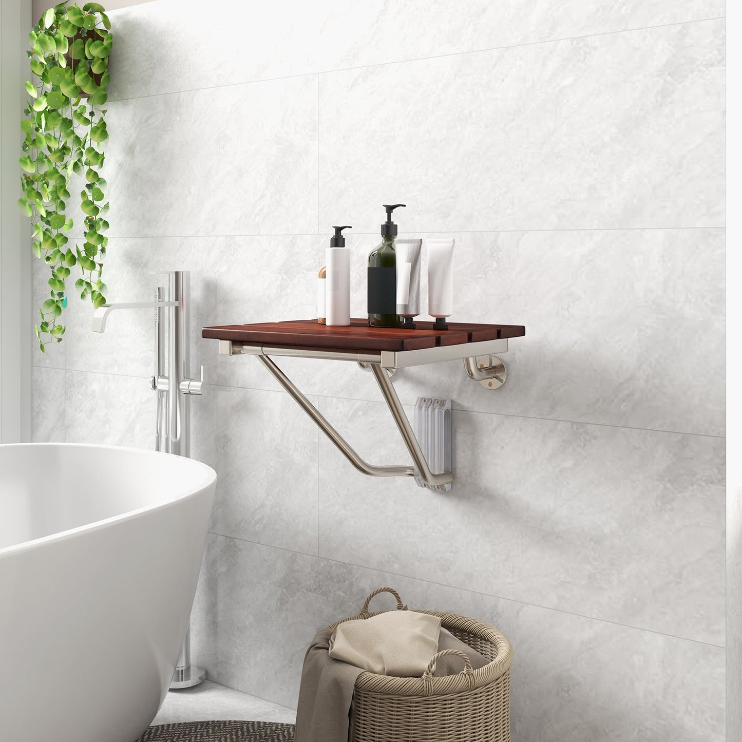 Wall Mounted Foldable Shower Bench Bathroom Stool