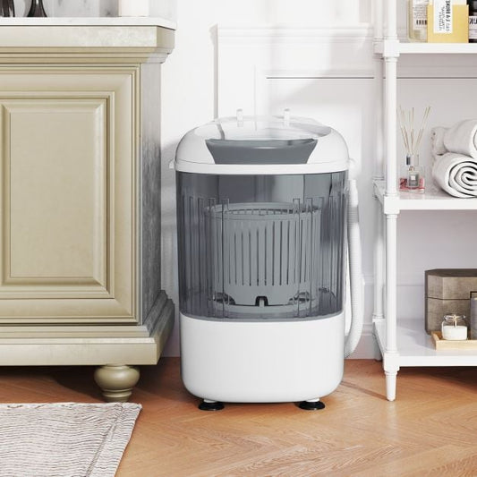 2.5 kg Capacity Portable Mini Washing Machine with Spin Tub and Drain Hose-Grey