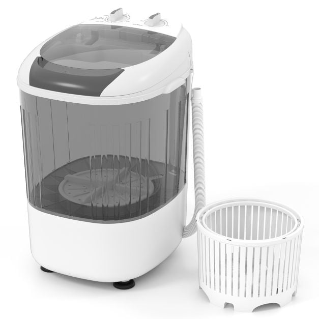 2.5 kg Capacity Portable Mini Washing Machine with Spin Tub and Drain Hose-Grey