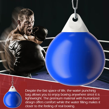 Water Punching Bag with Adjustable Metal Chain and Insurance Buckles-Blue